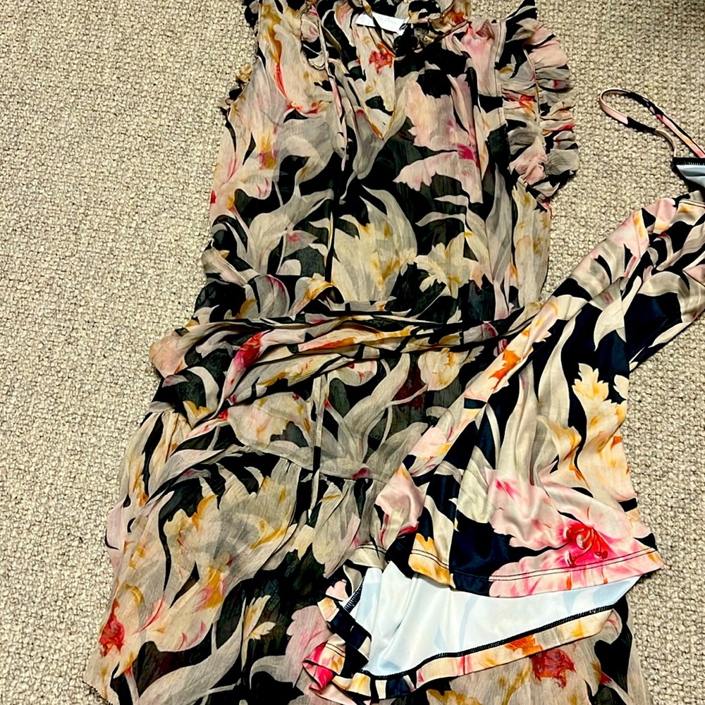 Christy Lynn sheer midi dress with slip.